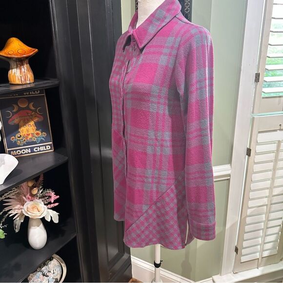 Soft Surroundings Asymmetrical Plaid Button Front Tunic – XS - Picture 9 of 10